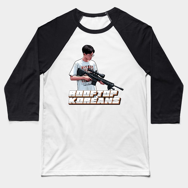 Rooftop Koreans Baseball T-Shirt by Rawlifegraphic